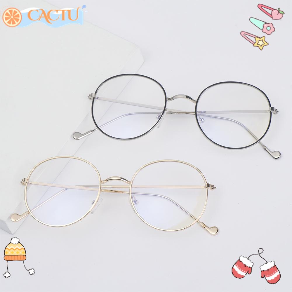 Mắt Kính Gọng Phẳng Bằng Kim Loại Thời Trang Cổ Điển