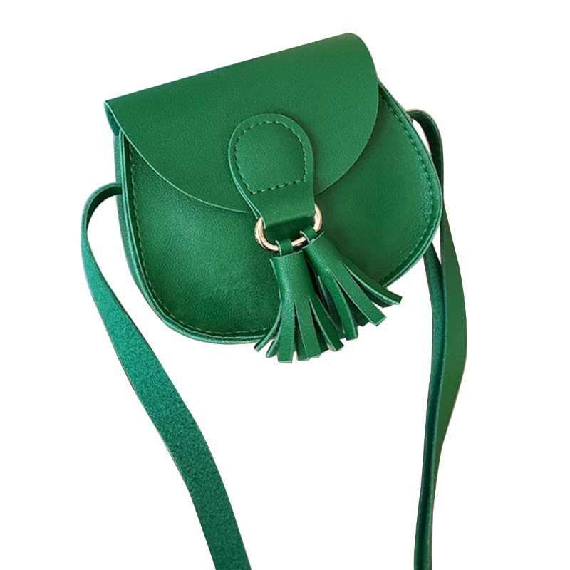 Túi Da PU Đeo Chéo Tua Rua Cho Bé Gái