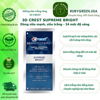 Miếng dán trắng răng crest 3d white professional effects supreme bright - ảnh sản phẩm 5