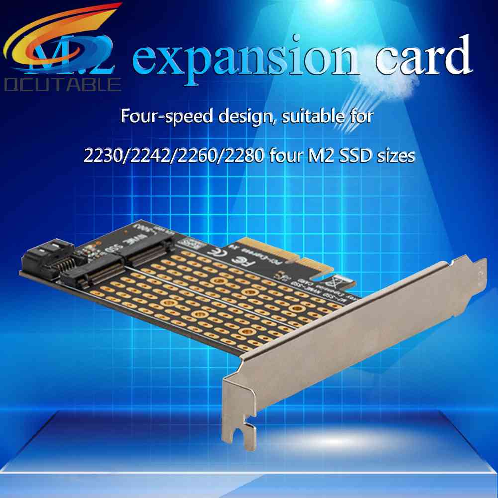 Dual M.2 to PCI-E 3.0 X4 Adapter for PCIe NVMe SATA M2 SSD 2230 2242 2260 2280