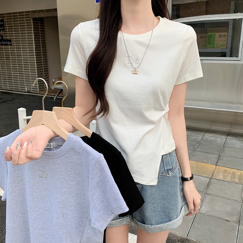 NRVP Áo Thun Tay Ngắn Dáng Ôm In Họa Tiết Độc Đáo Thời Trang Đường Phố Hàn Quốc Cho Nữ