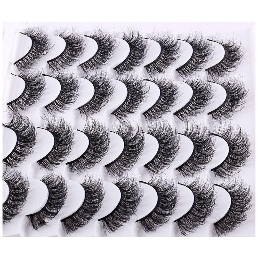 Set 14 Cặp Lông Mi Giả 8D Cong Dày Trang Điểm Mắt Trông Như Lông Mi