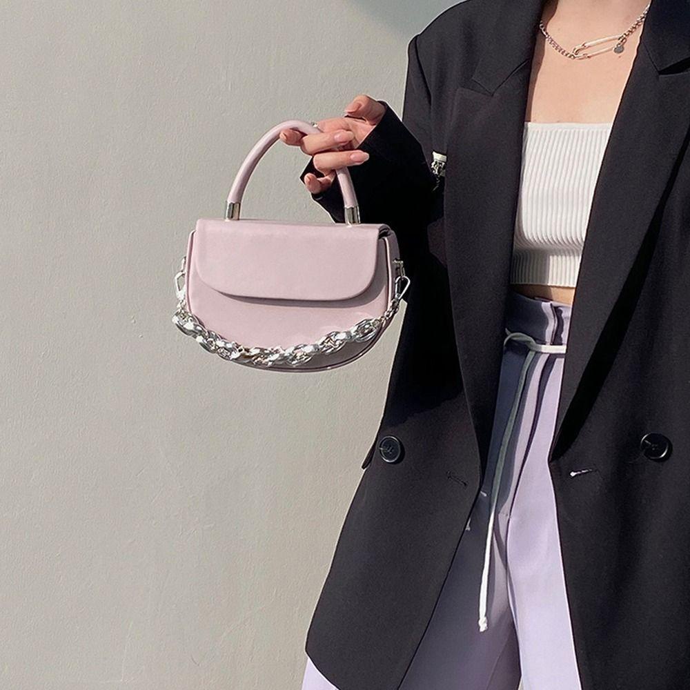 MIHAN1 Túi Xách Phối Dây Xích Thời Trang Mùa Hè Dành Cho Nữ