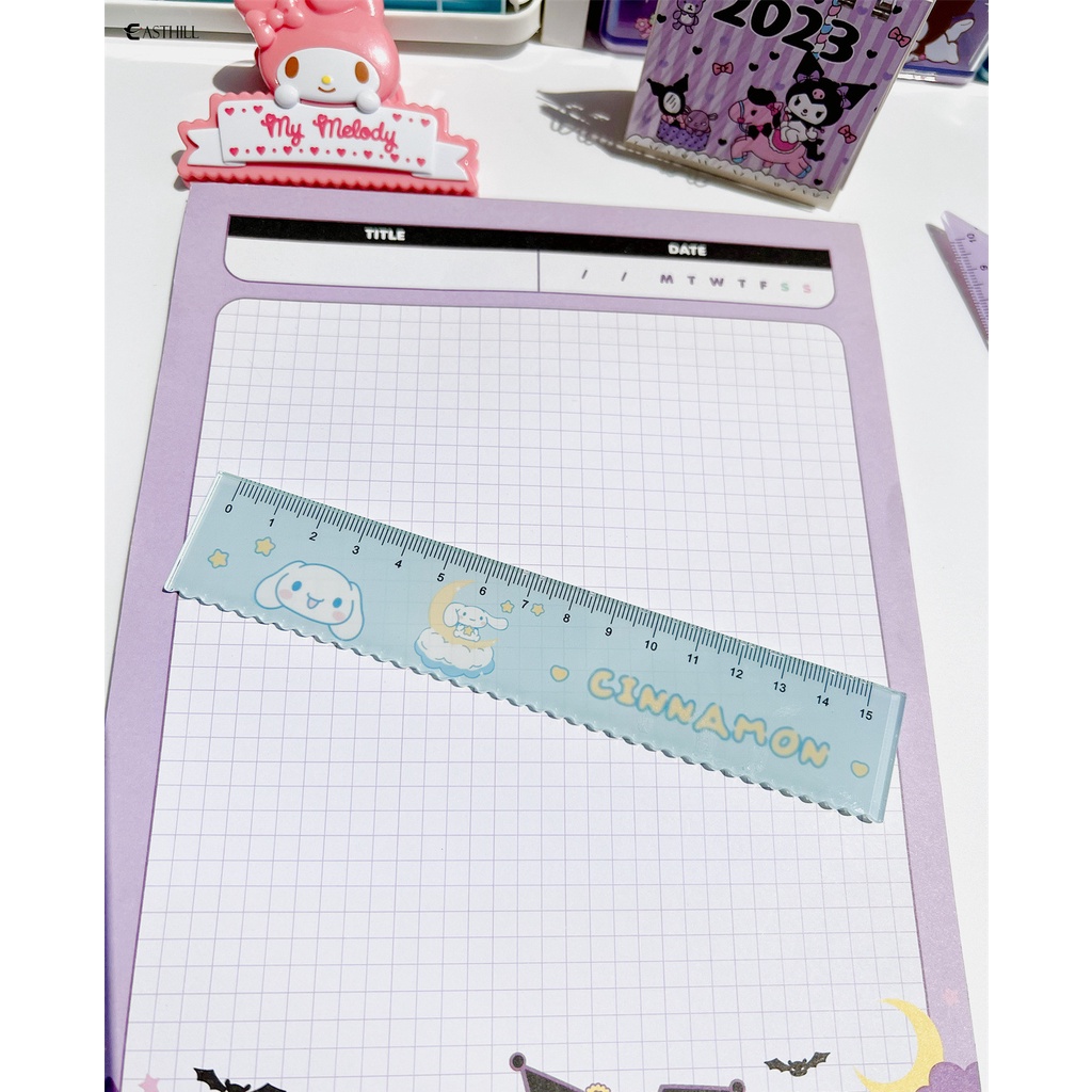 SANRIO Thước Thẳng 15Cm Họa Tiết Kuromi Cinnamoroll Dễ Thương Xinh Xắn