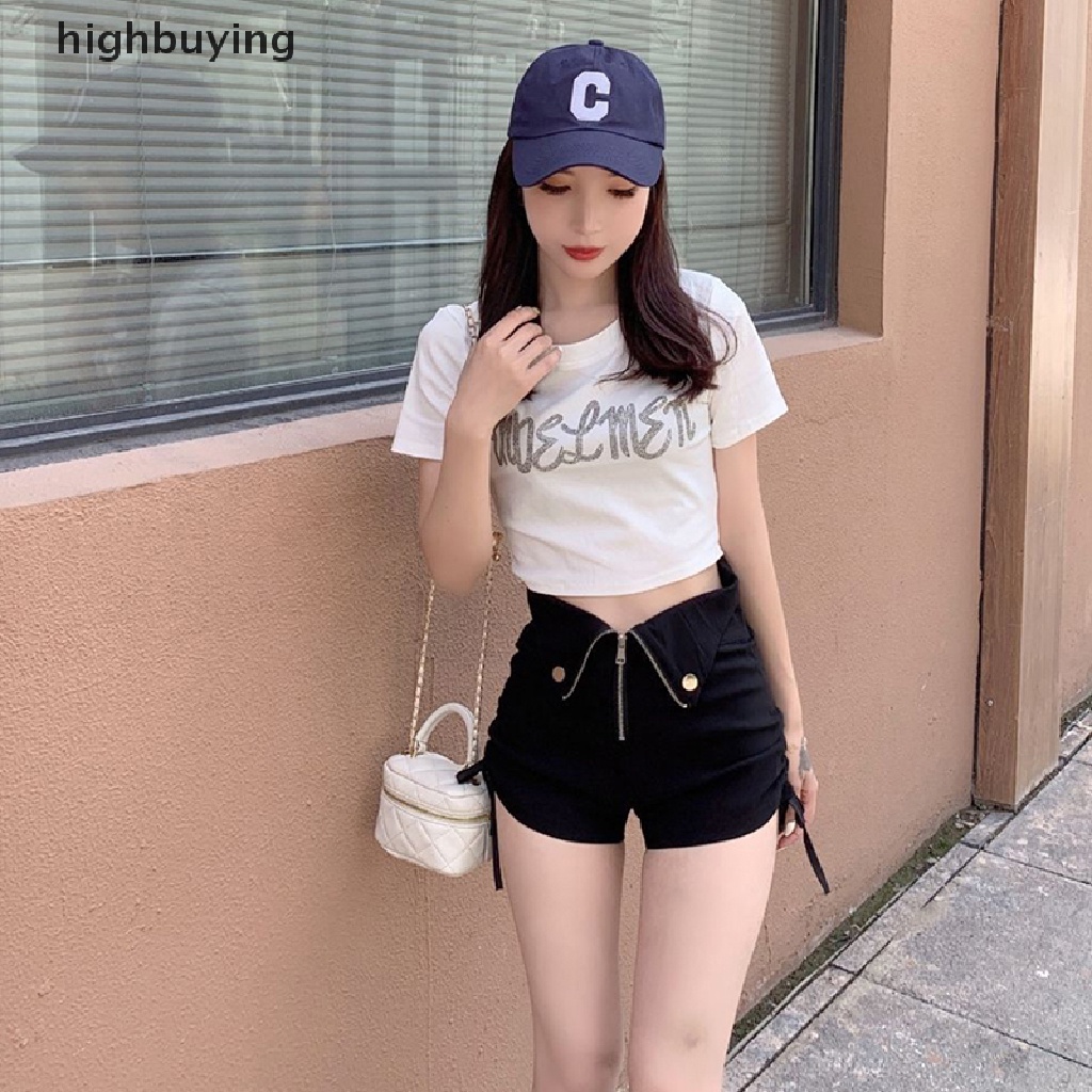 Hbvn Belle Quần Short Lưng Cao Ôm Dáng Thiết Kế Đường Phố Tối Giản Mùa Hè Causal Temper Youth Modish Cho Nữ