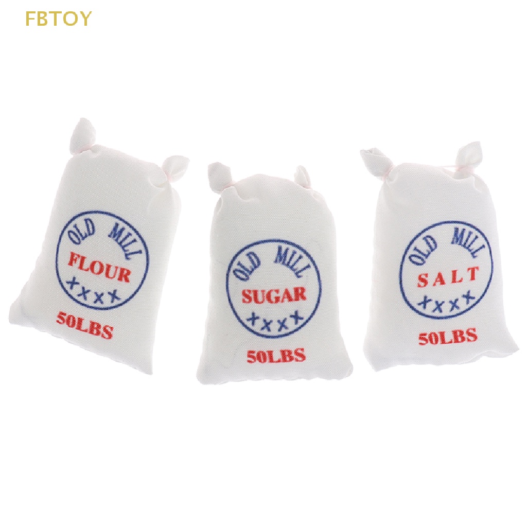 Túi Vải Đựng Đường / Muối Mini Tỉ Lệ 1: 12 Trang Trí Nhà Búp Bê