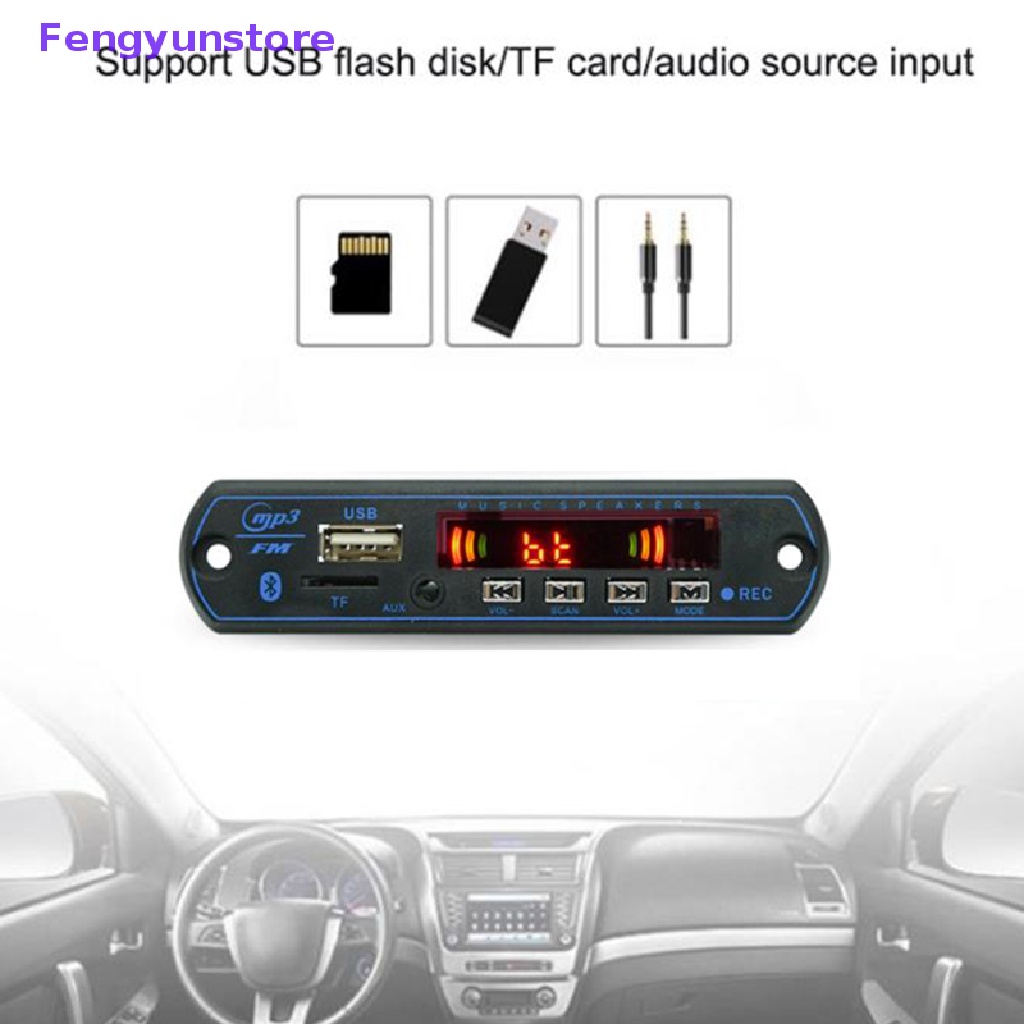 Bảng Mạch Giải Mã Âm Thanh MP3 12V Bluetooth Không Dây USB TF FM Kèm Điều Khiển Từ Xa Cho Xe Hơi