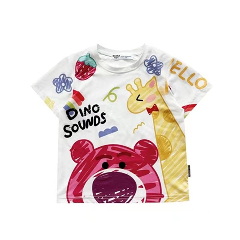 Áo Thun 100% Cotton Tay Ngắn In Họa Tiết Graffiti Hoạt Hình Thời Trang Mùa Hè 2023 Dành Cho Trẻ Em