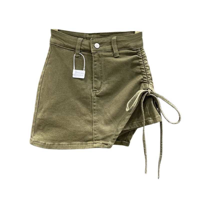 Chân Váy Denim Chữ A Lưng Cao Phối Dây Rút Phong Cách Thời Trang Xuân Hè Mới 2023155252