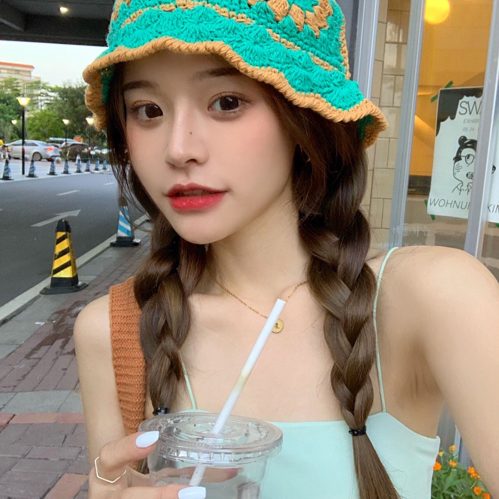 Mũ Len Tai Bèo Phong Cách Hàn Quốc Xinh Xắn Cho Nữ