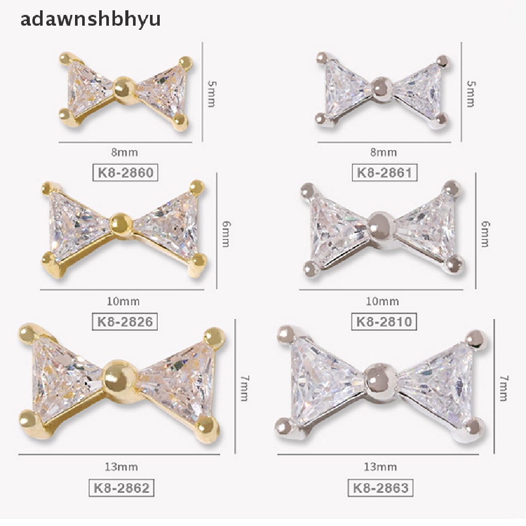 1 Đá Zirconia Hình Nơ Đính Trang Trí Móng Tay