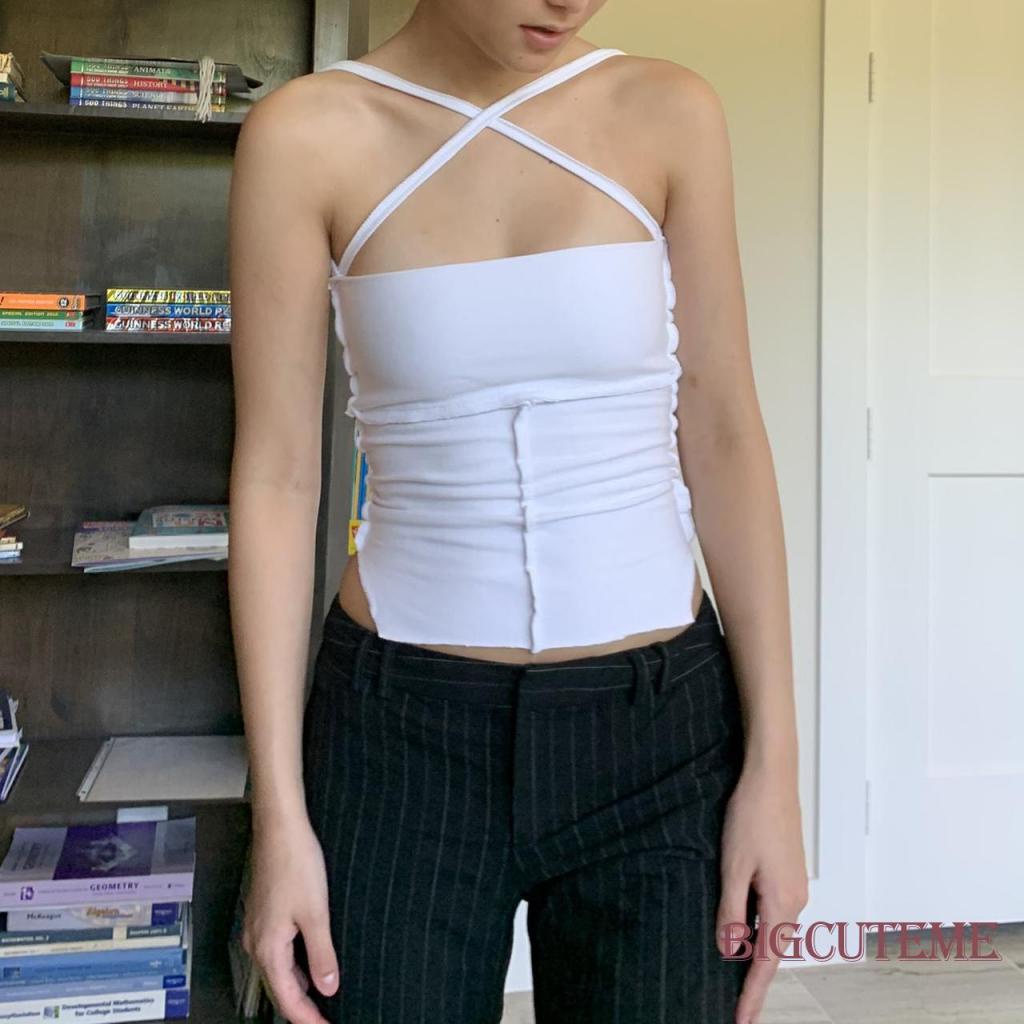 Áo Hai Dây Màu Sắc Đơn Giản Thời Trang Cho Nữ