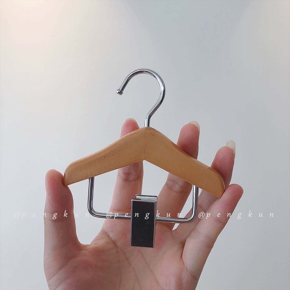 Móc Treo Quần Áo Mini Bằng Gỗ Trơn Kích Thước Nhỏ Sắp Xếp Gọn Gàng Cho Thú Cưng Chó Mèo