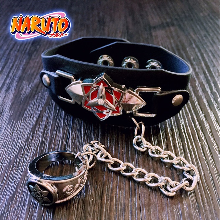 Bộ Trang Sức Nhẫn Đeo Tay Hình Naruto Konoha Sasuke Uchiha Itachi Kakashi