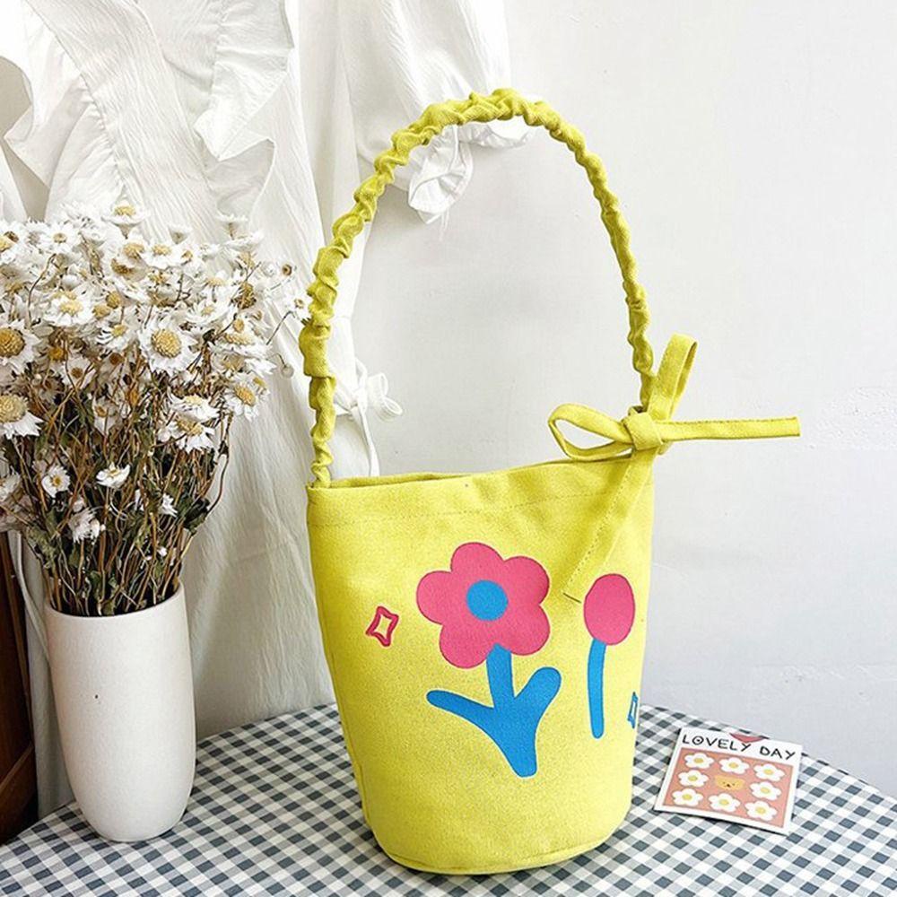 Túi Xách Đeo Vai Sức Chứa Lớn In Họa Tiết Hoa Tulip Dễ Thương Cho Nữ