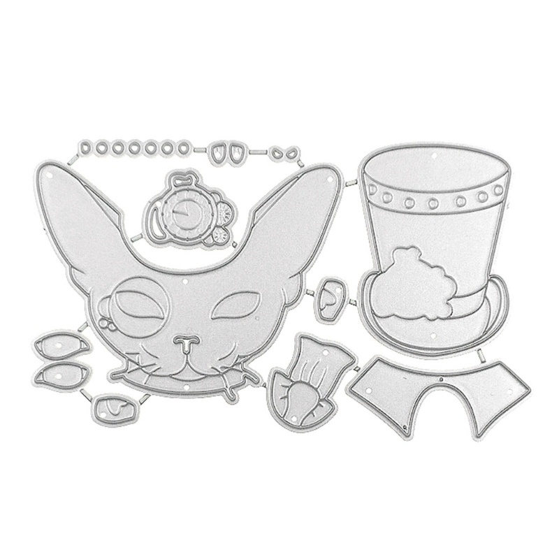 Khuôn Cắt Giấy Kim Loại Trang Trí Hình Mèo Ngộ Nghĩnh