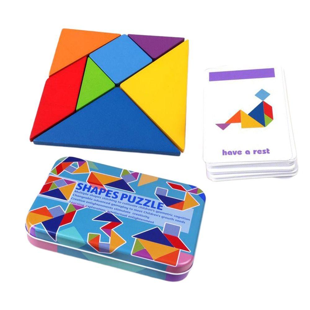 Bộ Đồ Chơi Ghép Hình Tangram Bằng Gỗ Nhiều Màu Sắc Cho Trẻ Em