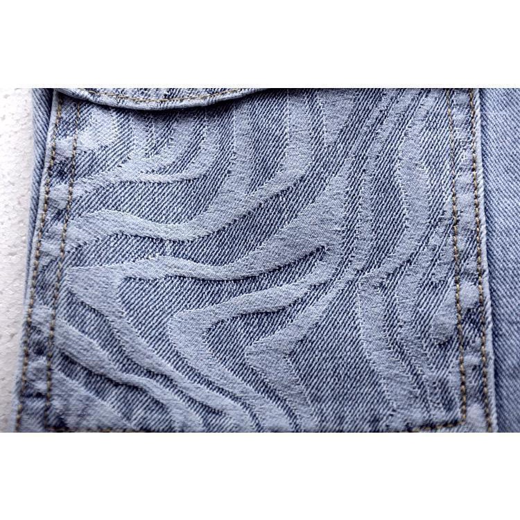 Áo Khoác Denim Không Tay Họa Tiết Kẻ Sọc Thời Trang Cổ Điển