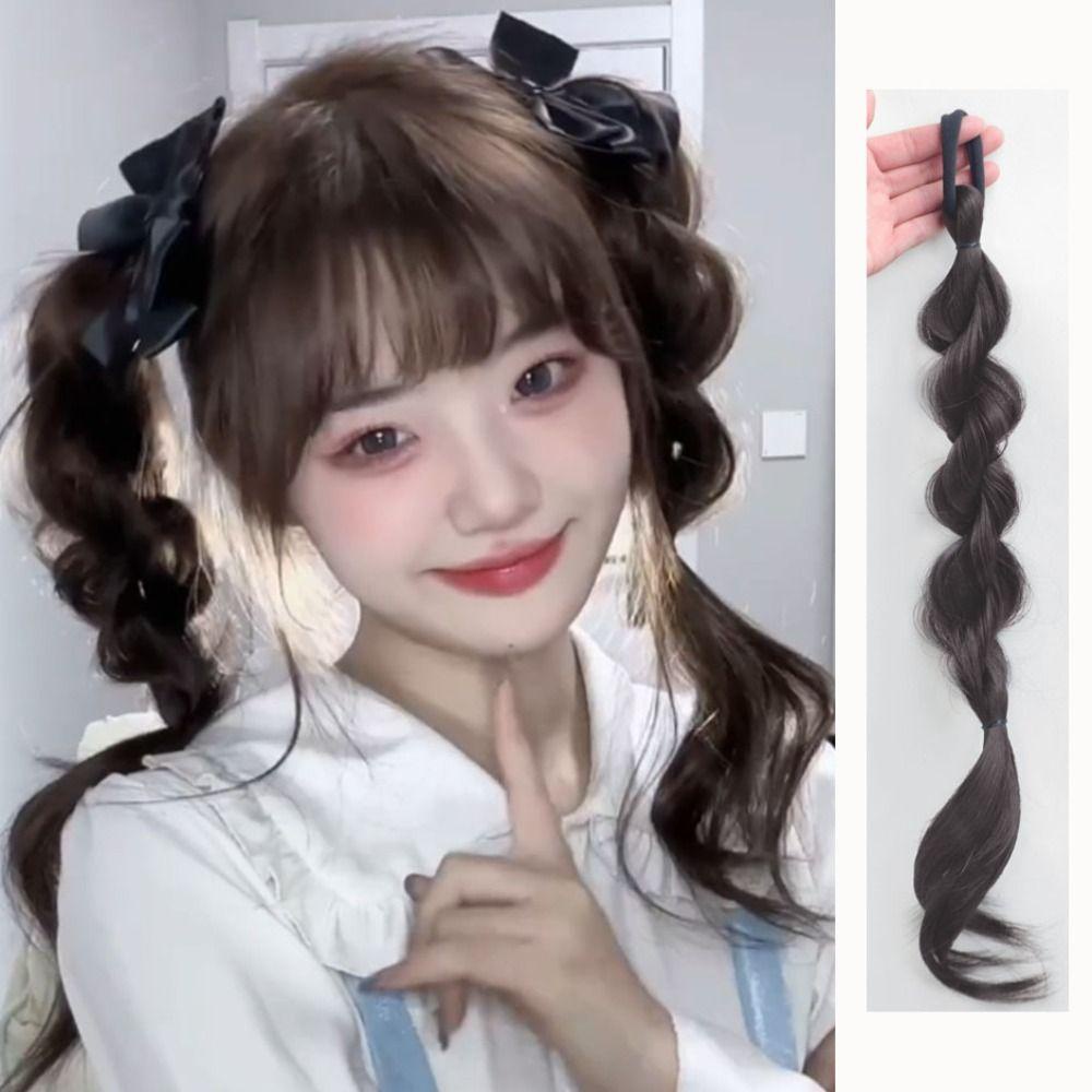 Tóc Giả Thắt Bím Bằng Sợi Tổng Hợp Chịu Nhiệt Màu Nâu / Đen Dành Cho Nữ Tập Boxing