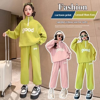 Set đồ thể thao hai món thời trang mùa xuân phong cách hàn quốc cho bé gái