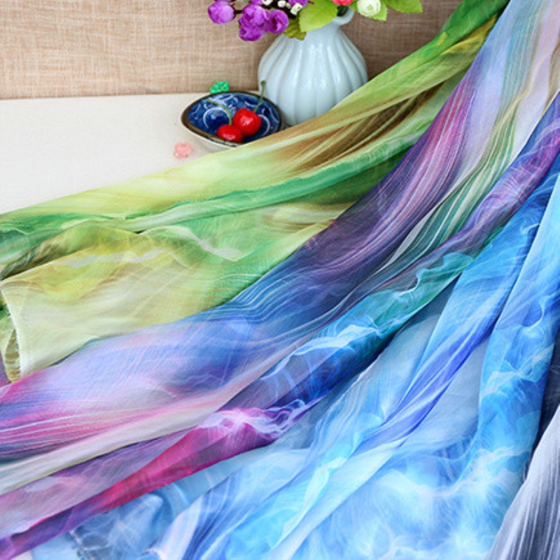 Vải Lưới Màu gradient 3D Dùng May Trang Phục Phong Cách Trung Hoa