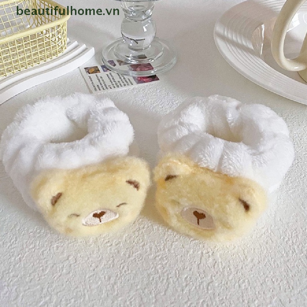 Set 2 Băng Đeo Cổ Tay Bằng Lông Cừu Họa Tiết Hoạt Hình Cho Spa