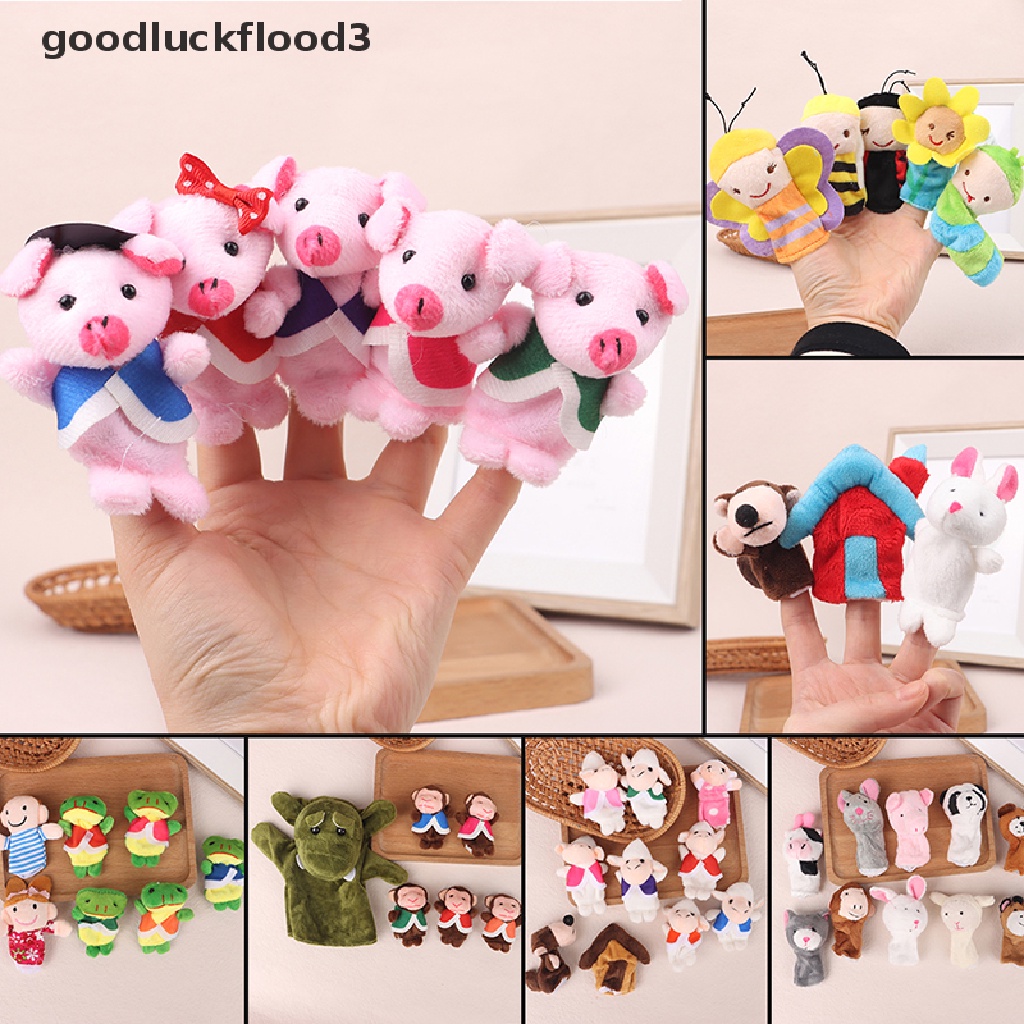 1 Bộ Con Rối Đeo Ngón Tay Hình Động Vật Hoạt Hình Bằng Vải Đồ Chơi Giáo Dục Cho Trẻ Em