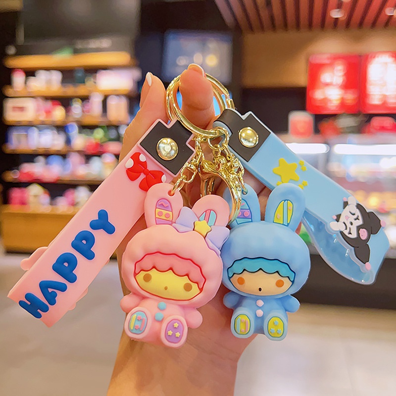 Móc Khóa Hình Búp Bê Sanrio Kuromi Melody Cinnamonroll Dễ Thương Cho Bé Gái