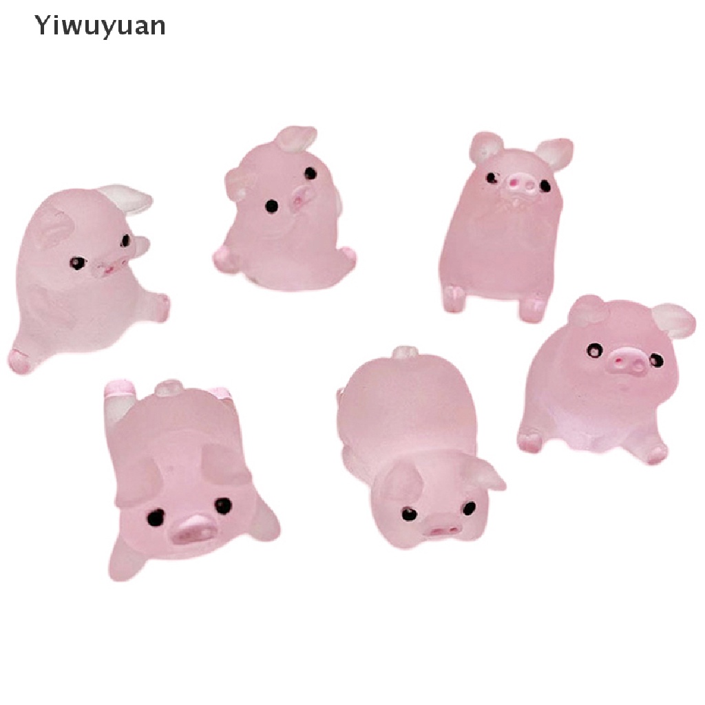 1/ 5 Heo dạ quang bằng nhựa resin trang trí bảng điều khiển xe hơi