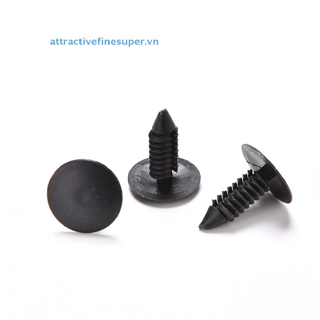 100 Đinh Tán Nhựa Màu Đen 8.5mm Cho Xe Hơi