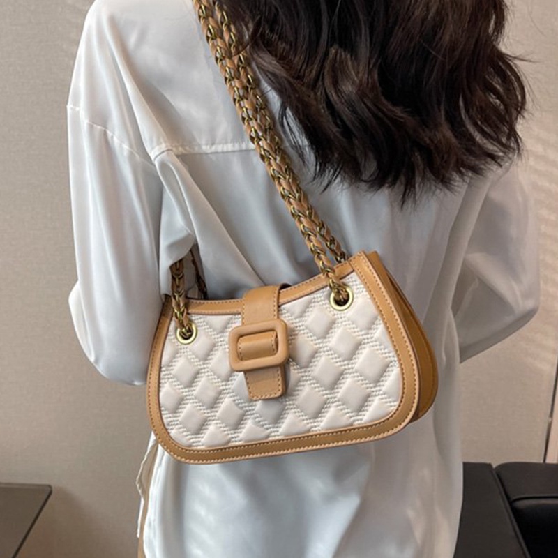 Túi Xách Da pu Mềm Cao Cấp Phối Dây Xích Thời Trang Cho Nữ