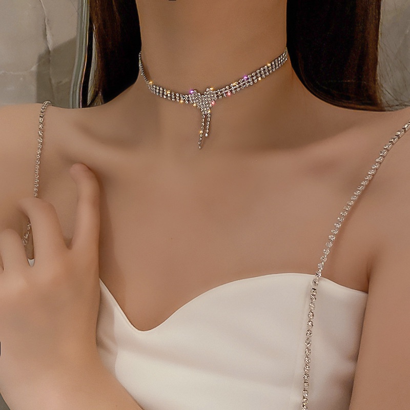 Dây Chuyền Choker Cao Cấp Nữ đính đá Sang Trọng Dự Tiệc