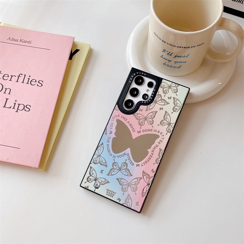 Ốp Điện Thoại TPU Silicon Chống Sốc Tráng Gương Hình Bướm / Vua Cho Samsung Galaxy S23 Plus S22 S23 Ultra