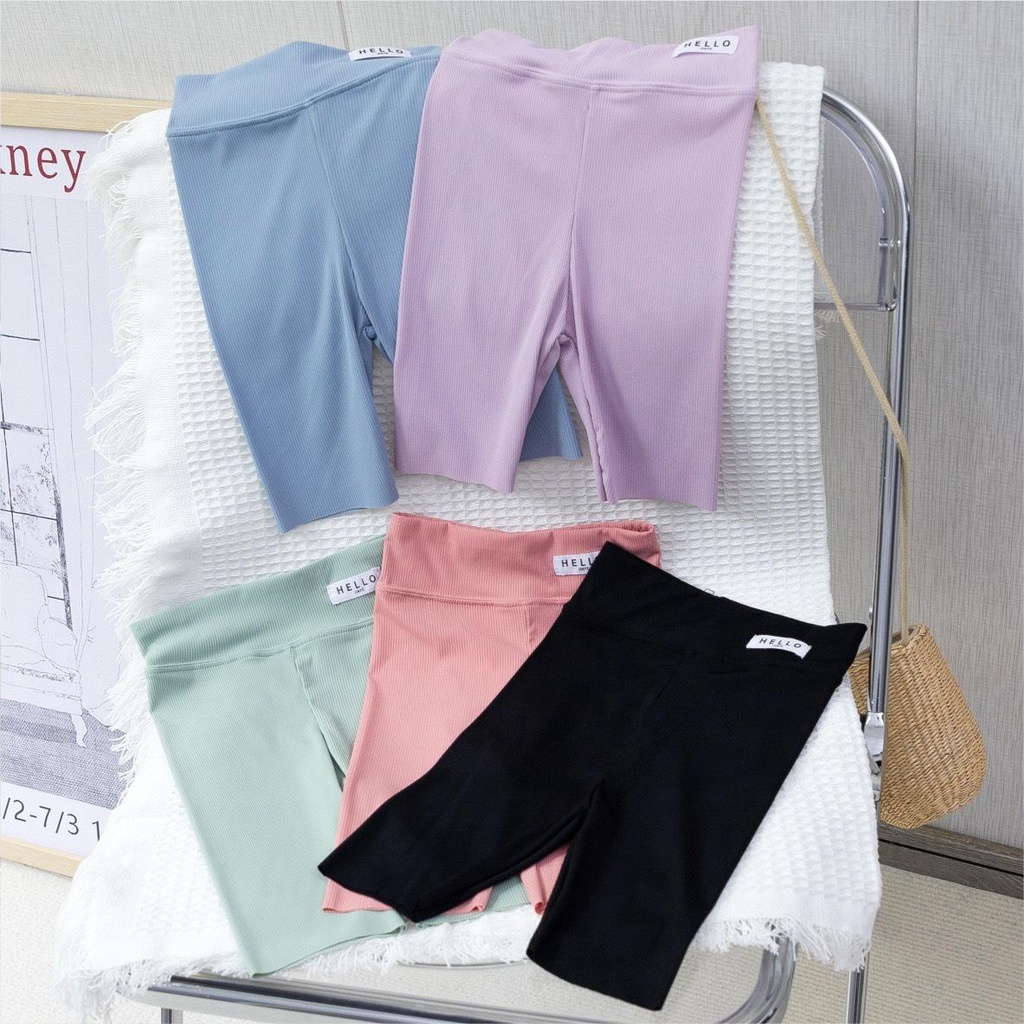 Quần legging lửng bé gái HELLO QG370 sz 90-140, legging gân co dãn thoải mái, thời trang hè siêu xinh cho bé