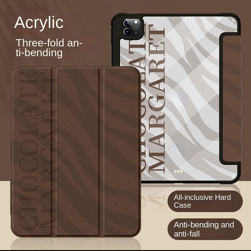 Ốp Máy Tính Bảng Acrylic Có Ngăn Đựng Bút Cho iPad Air 4 Gen10 Gen9 Gen8 Air4 5 10.9 Air1 / 2 9.7 Mini 4 5 Pro12.9 iPad Pro 2021 Air4 iPad Gen8