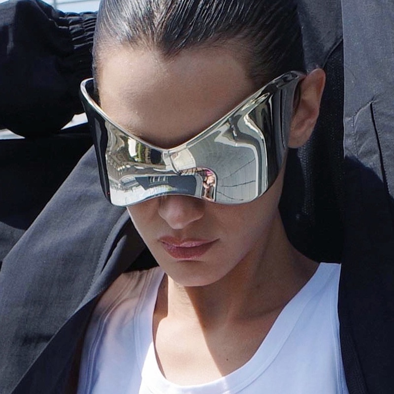 Kính Mát Thể Thao Không Gọng Chống Gió Oversized Cho Nam Nữ