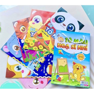 Bộ 8 cuốn sách tô màu hoạ sĩ nhí song ngữ