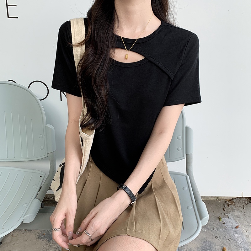 NRVP Áo Thun Tay Ngắn Dáng Ôm In Họa Tiết Độc Đáo Thời Trang Đường Phố Hàn Quốc Cho Nữ