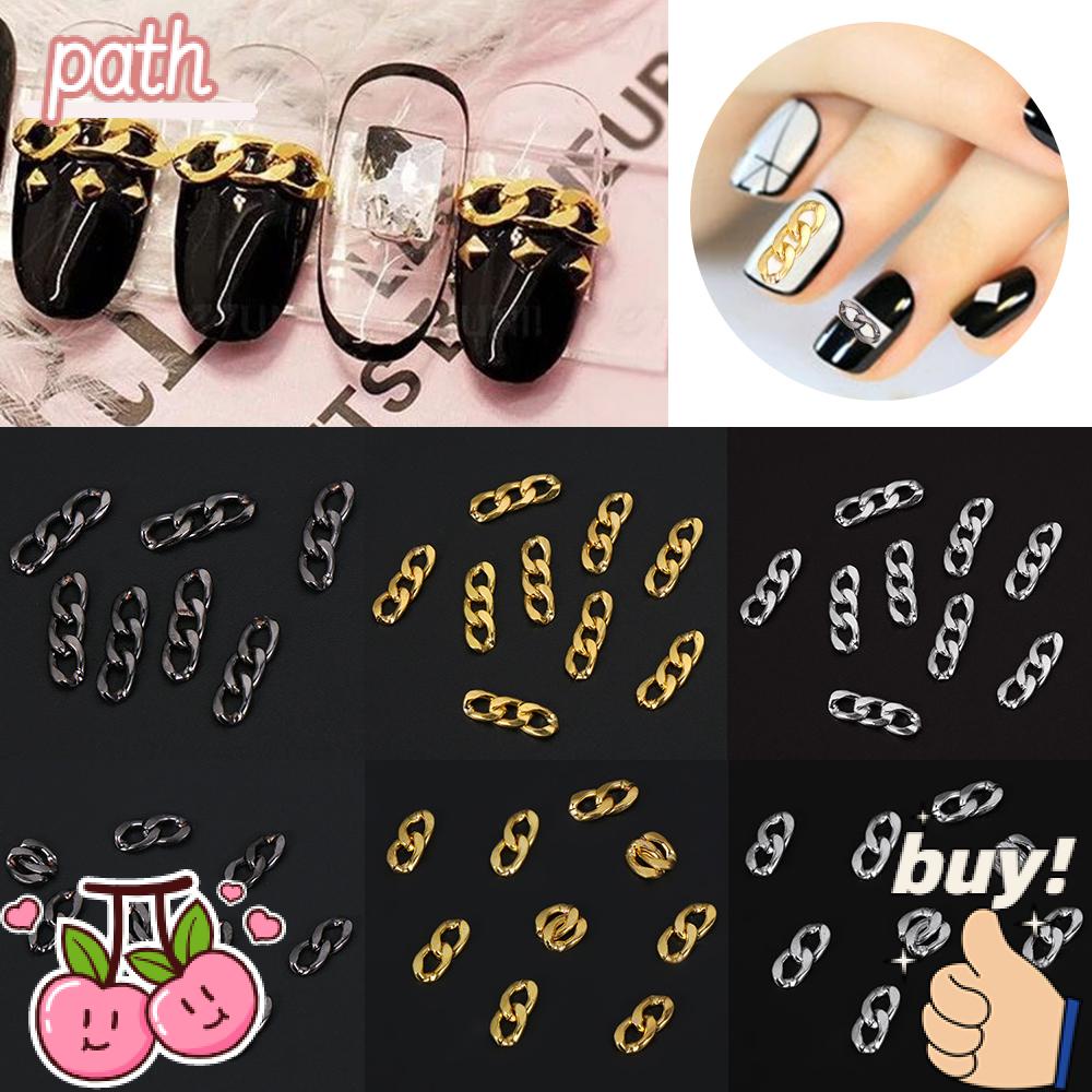 Miếng Dán Trang Trí Móng Tay Xinh Xắn|Phụ Kiện Trang Trí Móng Tay 3D Bằng Kim Loại Màu Đen