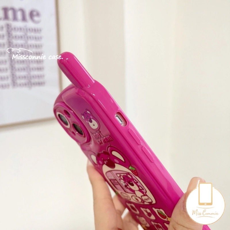 Ốp Điện Thoại Họa Tiết Hoạt Hình Chú Gấu &amp; Dâu Tây Cho IPhone 11 13 14 12 Pro MAX 7Plus 8Plus 7 8 Plus XR X XS MAX SE 2020