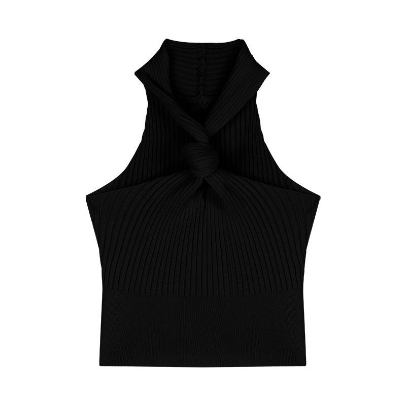 Áo Dệt Kim Hai Dây Dáng Ngắn Thời Trang Mùa Hè Cho Nữ