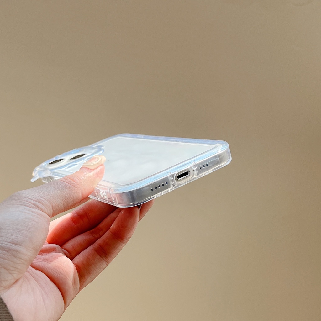 Ốp Điện Thoại TPU Dẻo Trong Suốt Họa Tiết Hoạt Hình 3D Đơn Giản Chống Rơi Cho iPhone 14 13 12 11 PRO MAX XS XR 7 8 Plus