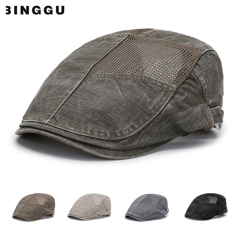 Mũ Beret Mỏng Phối Lưới Thoáng Khí Thời Trang Mùa Hè 2023 Cho Nam Trung Niên 2023 4EBM