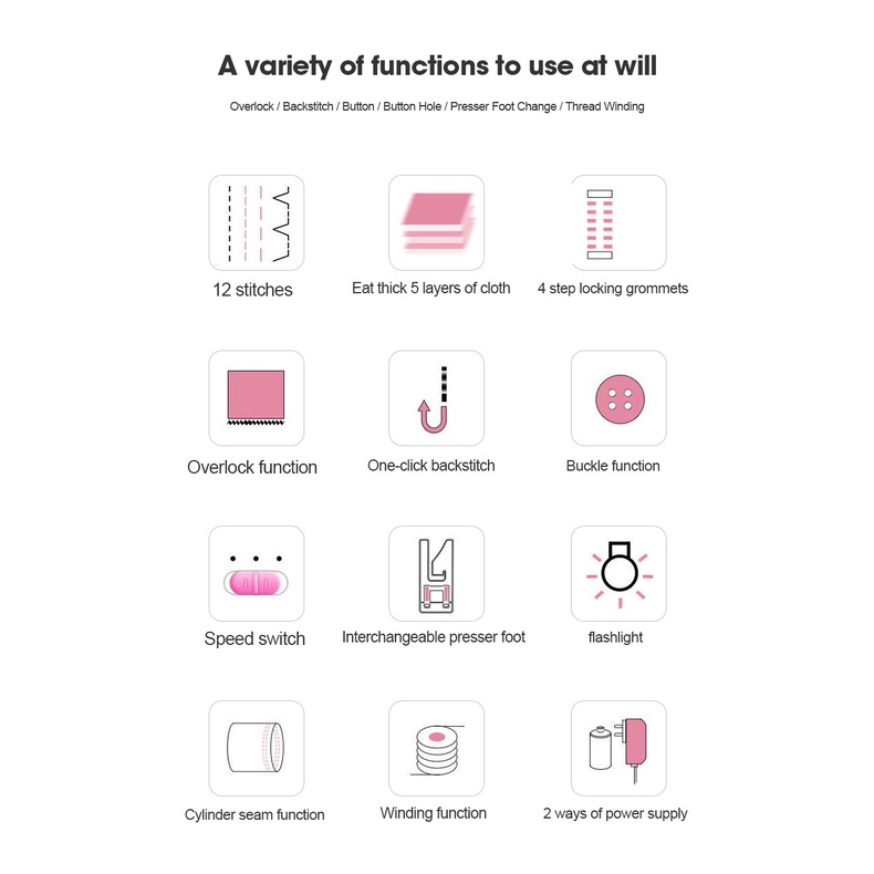 Youpin Máy may điện mini đa năng gia đình 12 loại mũi khâu đáp ứng nhiều nhu cầu khác nhau của bạn