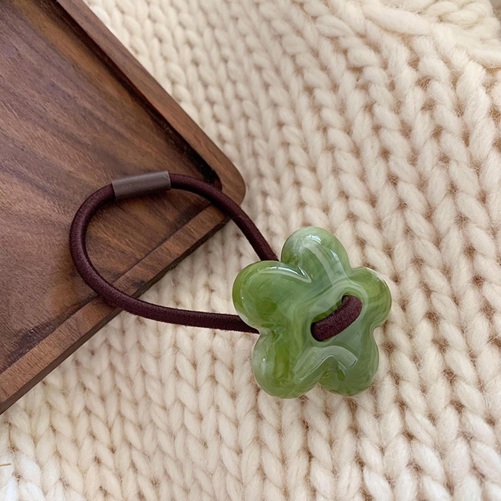 1 Dây Cột Tóc Cao Su Co Giãn Đính Hoa Nhỏ Màu Sắc Ngọt Ngào Phong Cách Hàn Quốc