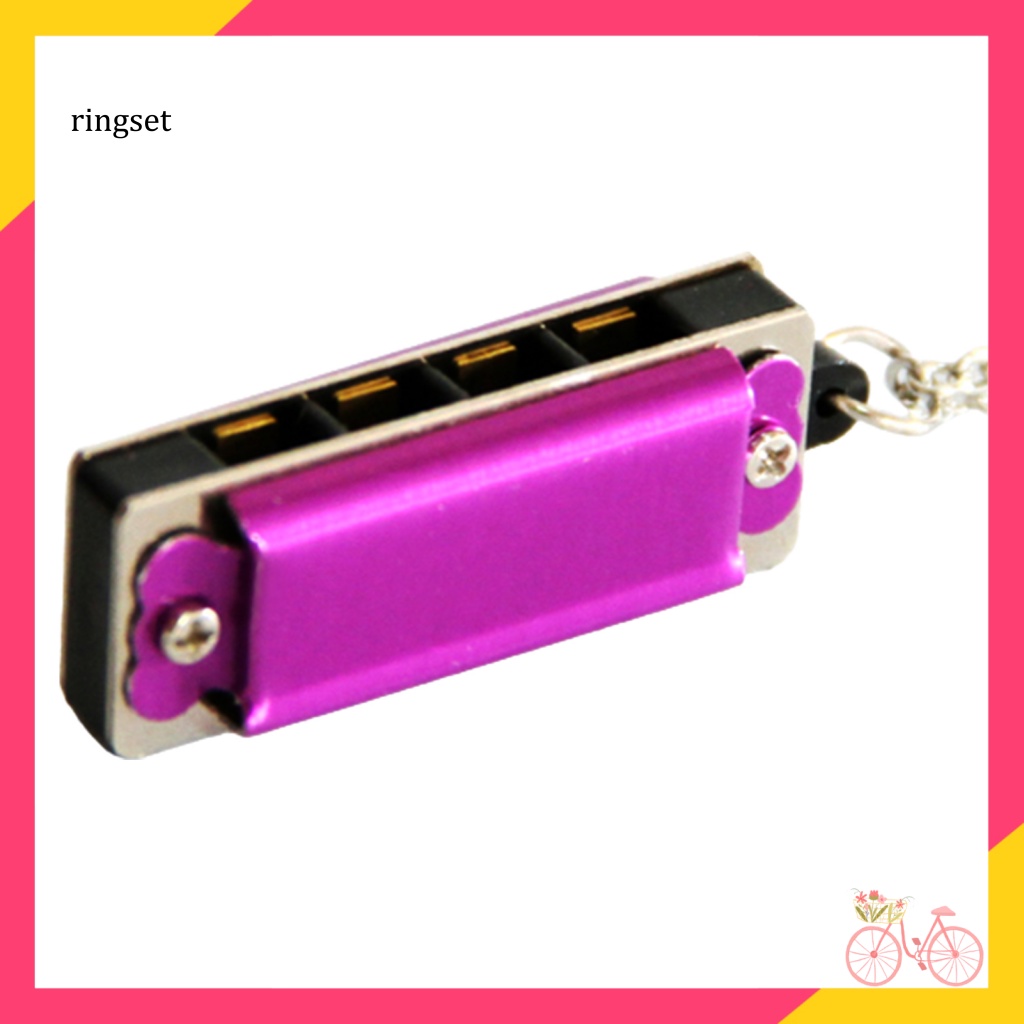 Kèn Harmonica Mini 8 Tông 4 Lỗ Bằng Kim Loại Đồ Chơi Âm Nhạc Cho Bé