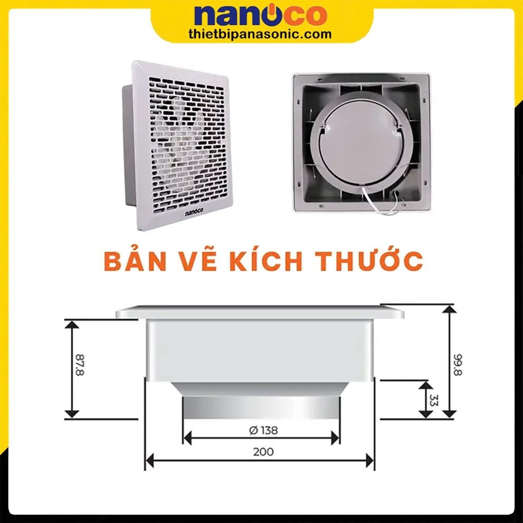 Quạt hút siêu mỏng Nanoco NMV2023
