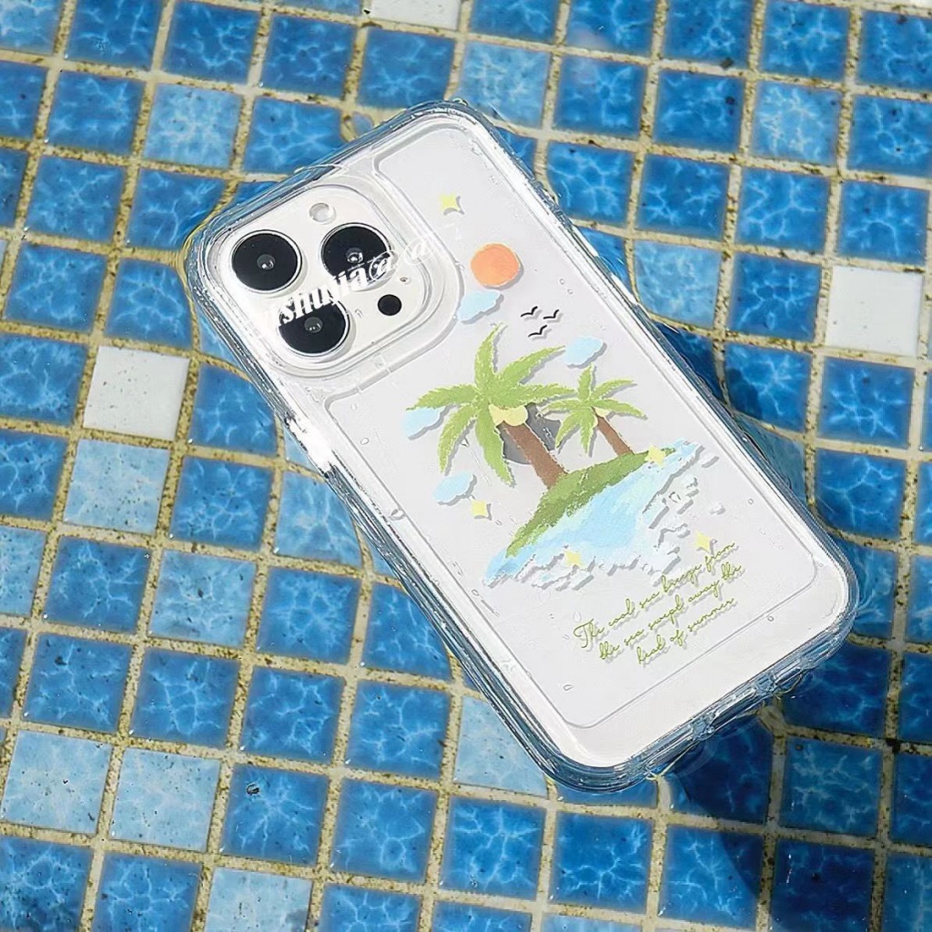 ✅Ốp Điện Thoại Mềm In Hình Hòn Đảo Mùa Hè Cho iPhone 14 / 13promax 11 / 12pro xr / xs 7 / 8Plus G1R8