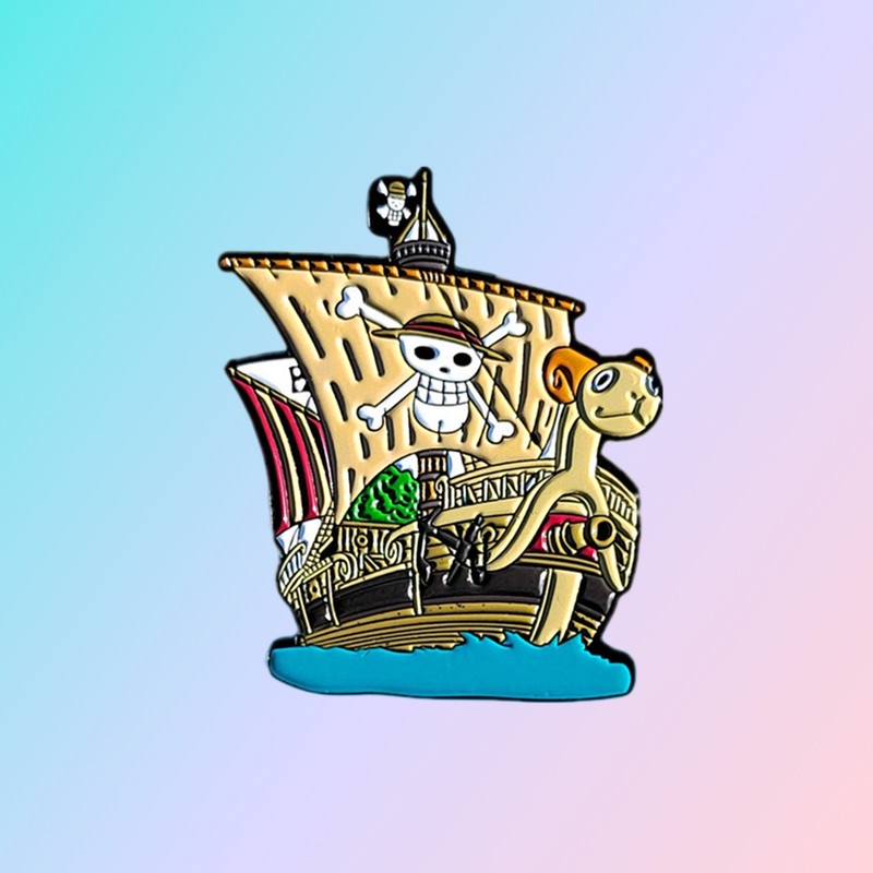 Huy Hiệu Cài Áo Kim Loại Hình Tàu Cướp Biển Hoạt Hình One Piece Nhật Bản