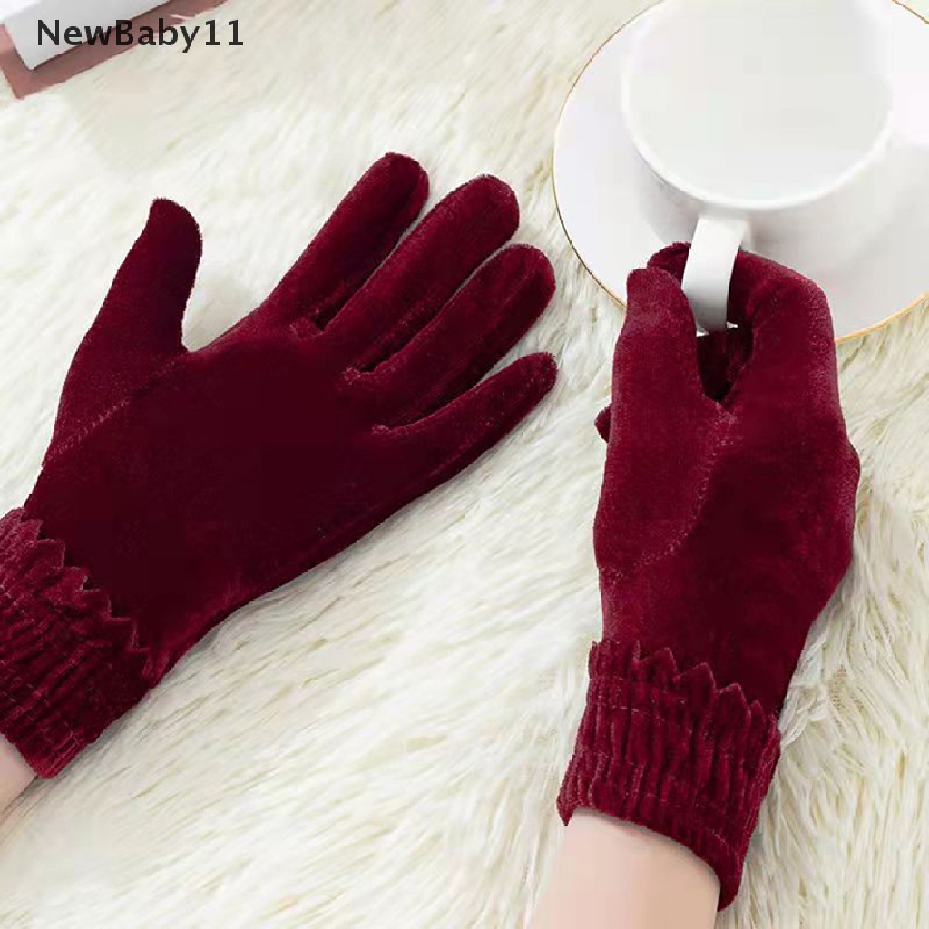 Găng Tay Nhung Mỏng Co Giãn Giữ Ấm Mùa Đông Thời Trang Cho Nữ